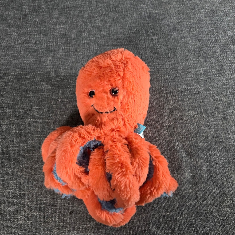 Manhattan Toy Company Octopus Coral Blue Cuddly Soft Plush Stuffed Animal 10in